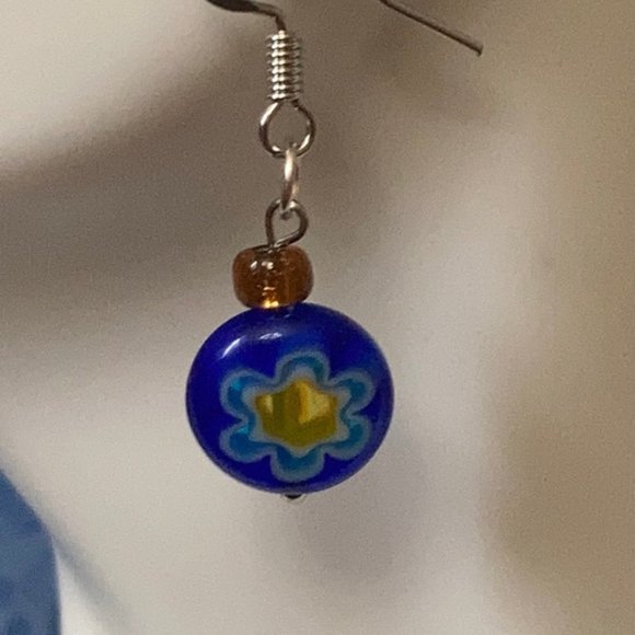 Millefiori Multicolor Flower Glass Beads set - Picture 10 of 13